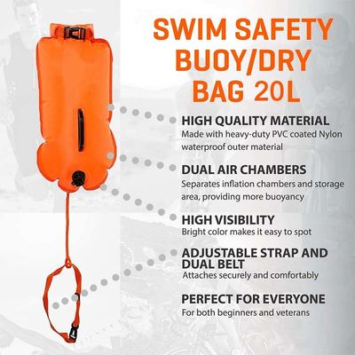 18L Swim Buoy Wodoodporna nadmuchiwana sucha torba Pływak bezpieczeństwa dla triathlonistów sportów wodnych